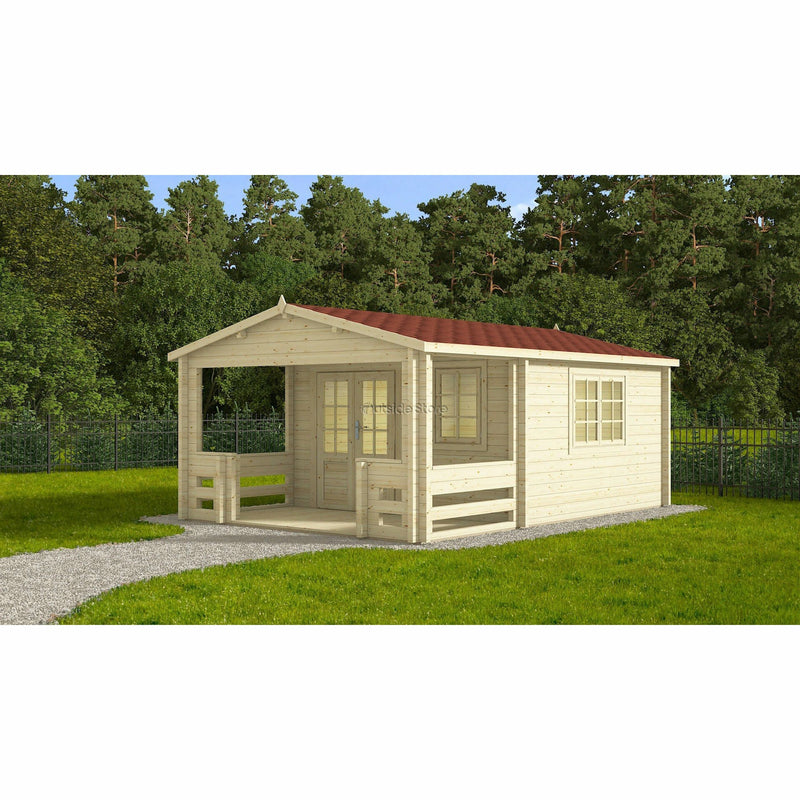 Eurowood (Eurovudas) Manchester Log cabin 4x5.85 (13x19), 70 mm - Outside Store