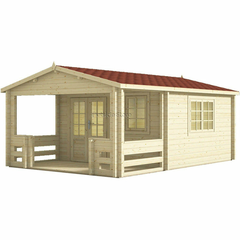 Eurowood (Eurovudas) Manchester Log cabin 4x5.85 (13x19), 70 mm - Outside Store