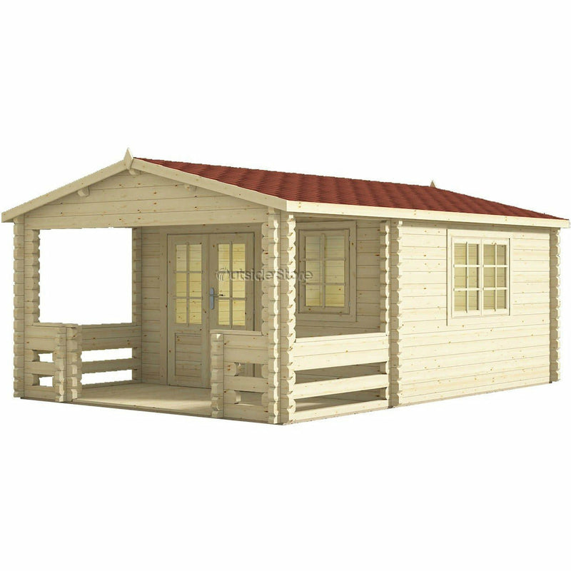 Eurowood (Eurovudas) Manchester Log cabin 4x5.85 (13x19), 70 mm - Outside Store