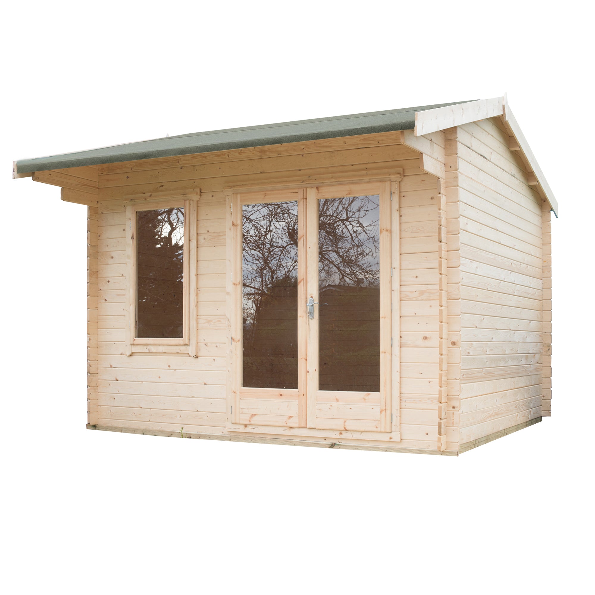 Shire Marlborough 28mm Log Cabin (12x12) MARL1212L28-1AA - Outside Store