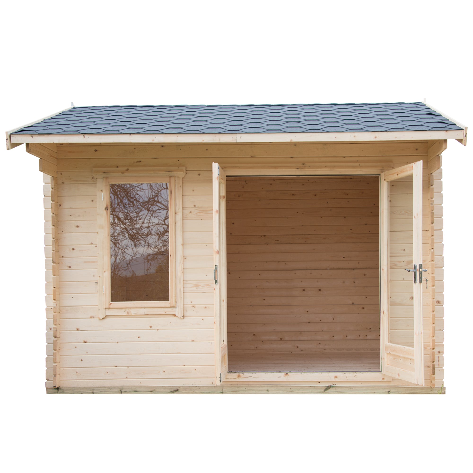 Shire Marlborough 28mm Log Cabin (10x12) MARL1012L28-1AA - Outside Store