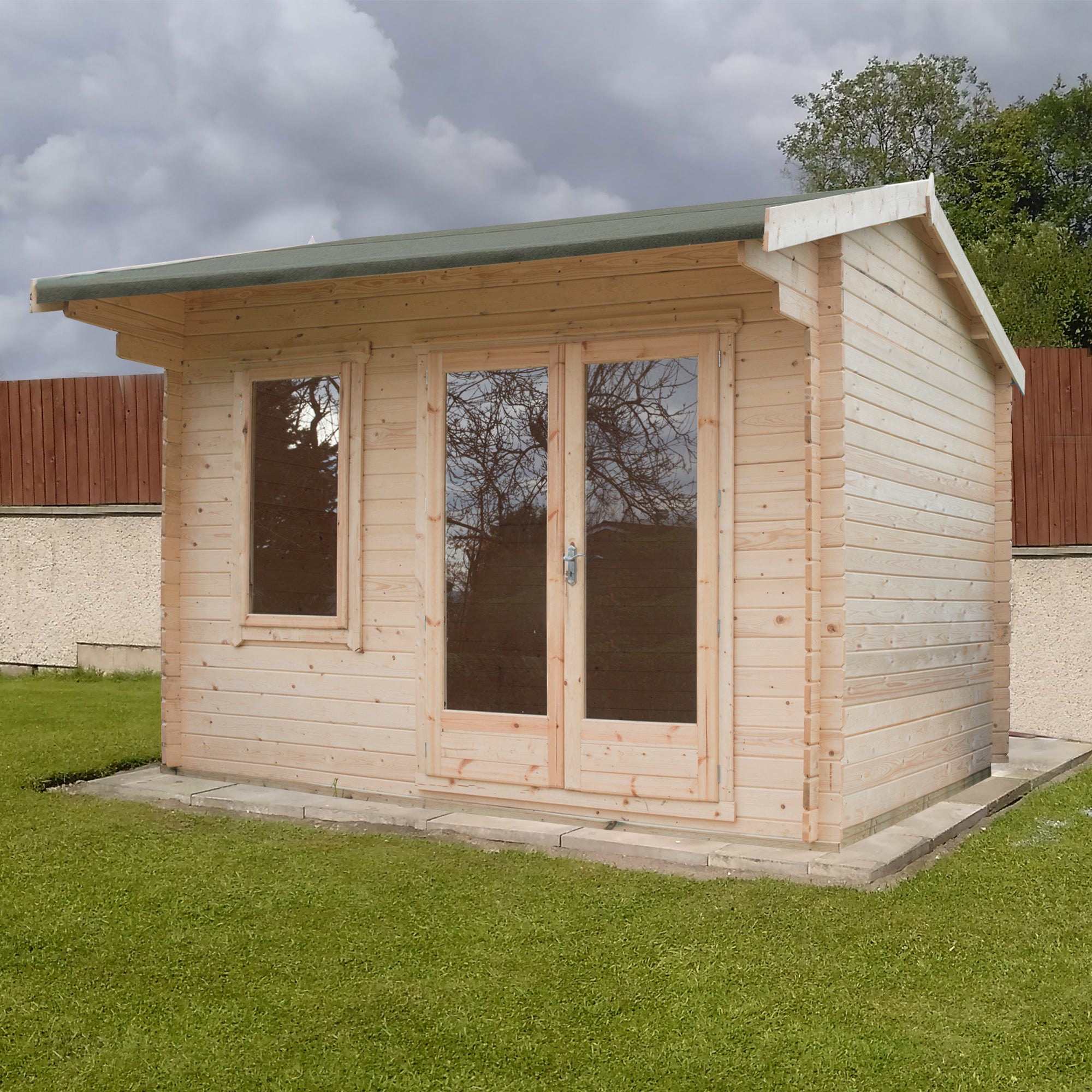 Shire Marlborough 28mm Log Cabin (10x12) MARL1012L28-1AA - Outside Store