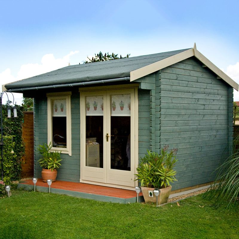 Shire Marlborough 28mm Log Cabin (8x12) MARL0812L28-1AA - Outside Store