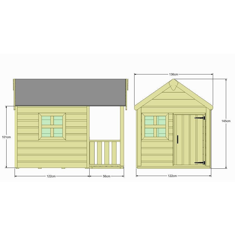 Little Rascals Matilda Playhouse with Veranda (4x4)