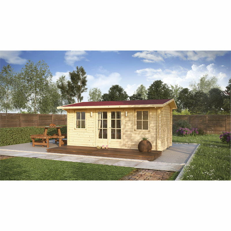 Eurowood (Eurovudas) Nida Plus Log Cabin 5x3m (16x10), 44mm - Outside Store