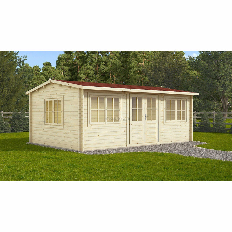 Eurowood (Eurovudas) Oslo Log Cabin 6x4m (20x13), 44mm - Outside Store