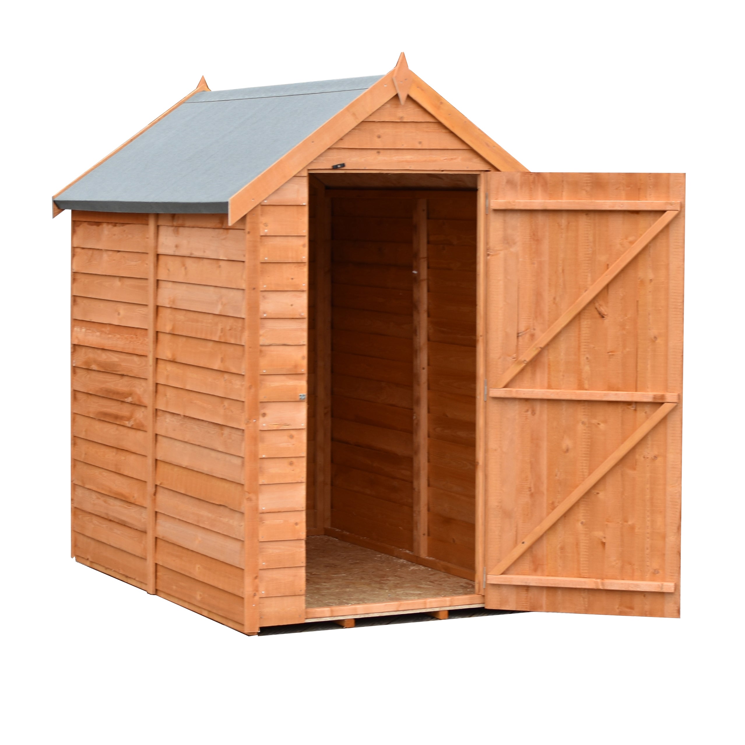 Shire Dip Treated Overlap Value Shed Single Door (6x4) OVSV0604DOL-1AA 5060490133331 - Outside Store