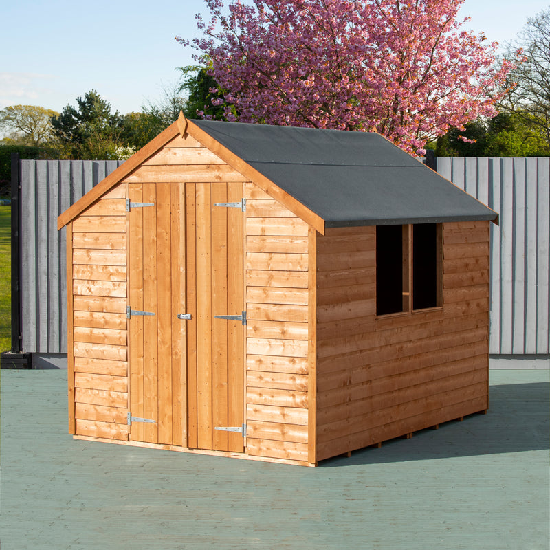 Shire Dip Treated Overlap Value Shed Double Door With Window (8x6) ODVW0806DOL-1AA 5060490134451 - Outside Store