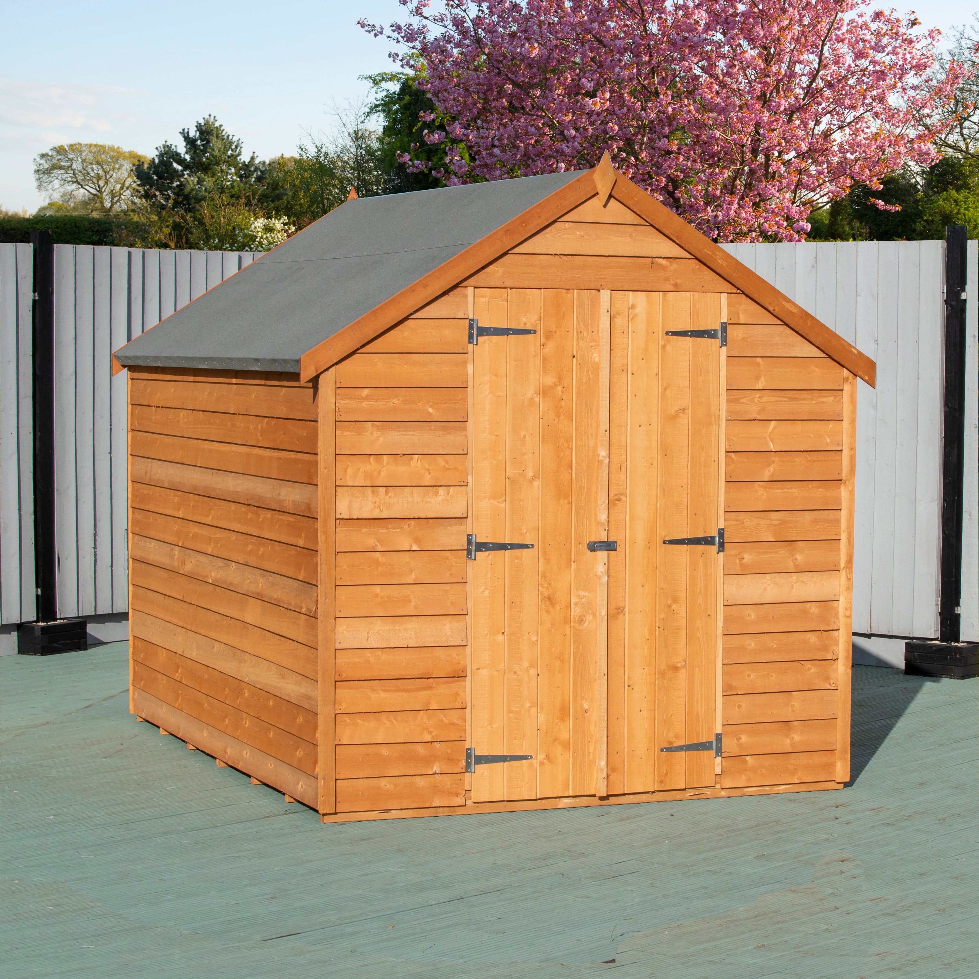 Shire Dip Treated Overlap Value Shed Double Door With Window (8x6) ODVW0806DOL-1AA 5060490134451 - Outside Store