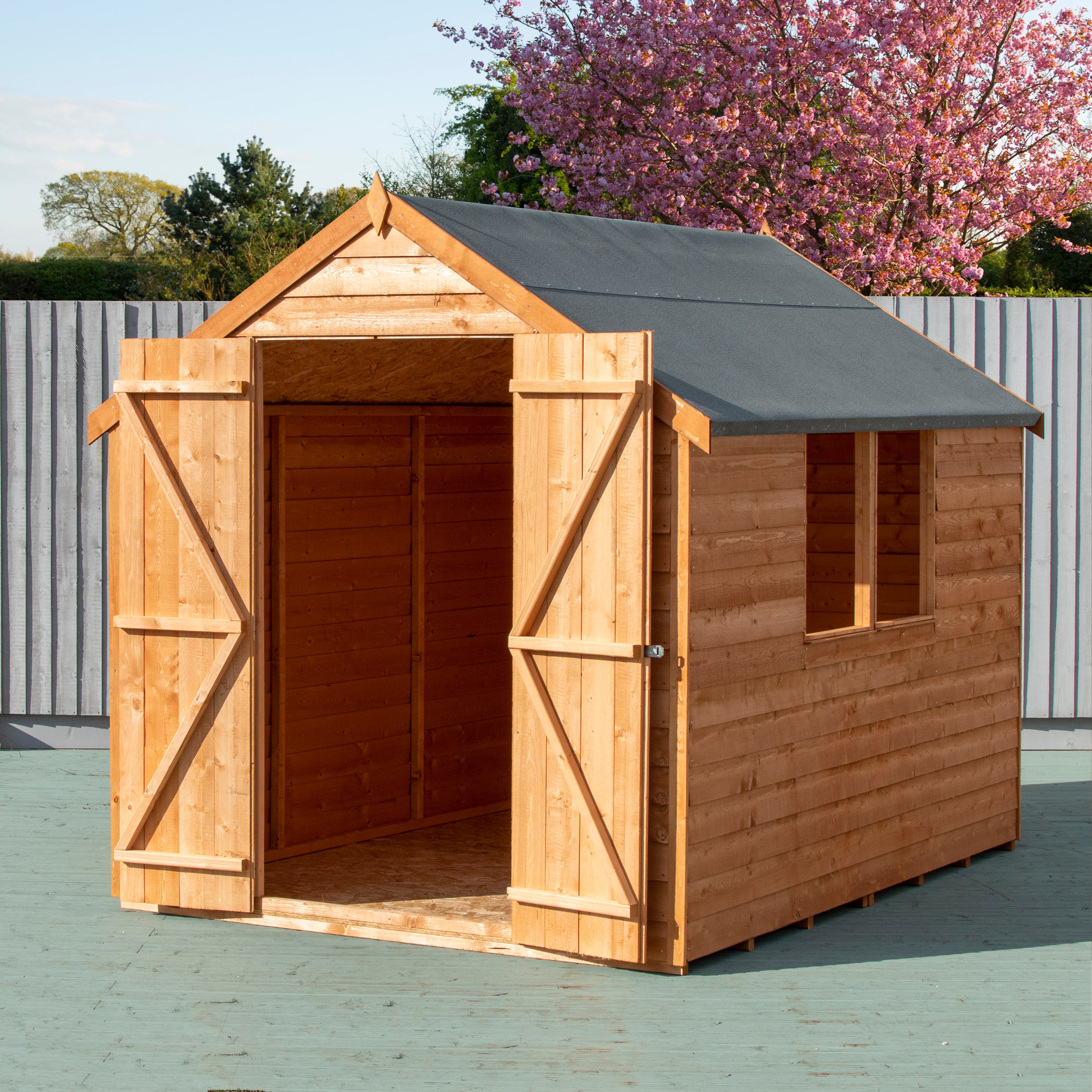 Shire Dip Treated Overlap Value Shed Double Door With Window (8x6) ODVW0806DOL-1AA 5060490134451 - Outside Store