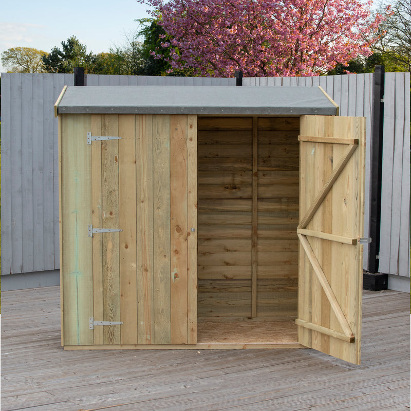 Shire Pressure Treated Overlap Range Pent Double Door (6x3) OVED0603POL-1AA 5060490134215 - Outside Store