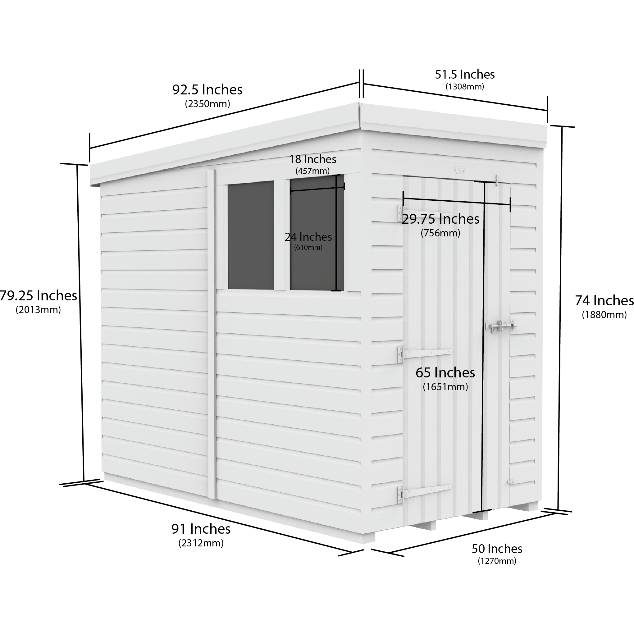 Total Sheds (4x8) Pressure Treated Pent Security Shed