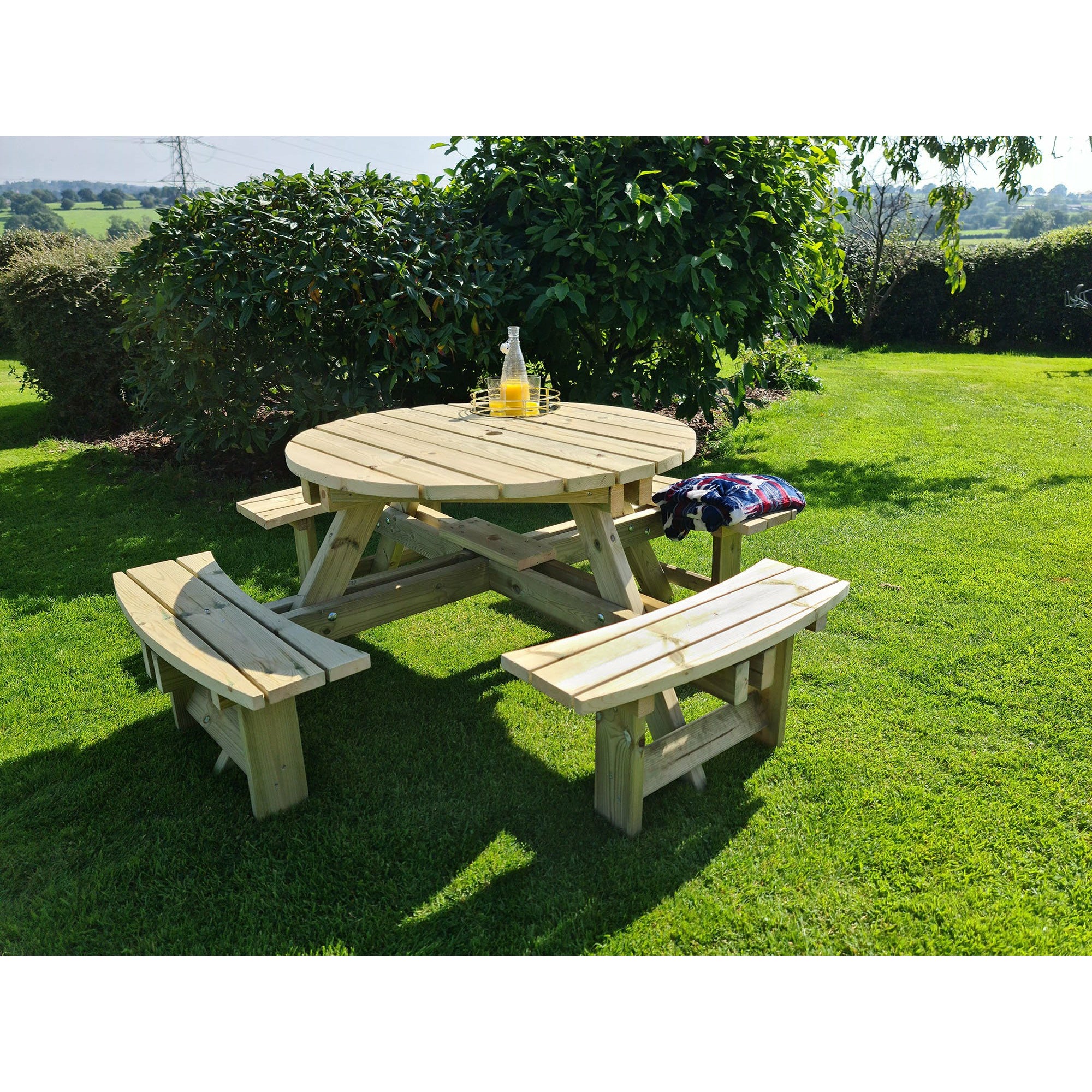 Churnet Valley Westwood Round 8 Seat Picnic Table PT105 7435353658968