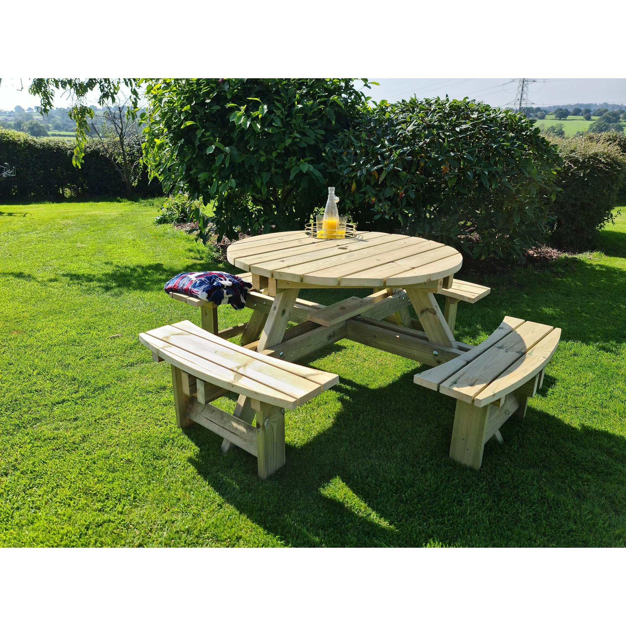 Churnet Valley Westwood Round 8 Seat Picnic Table PT105 7435353658968