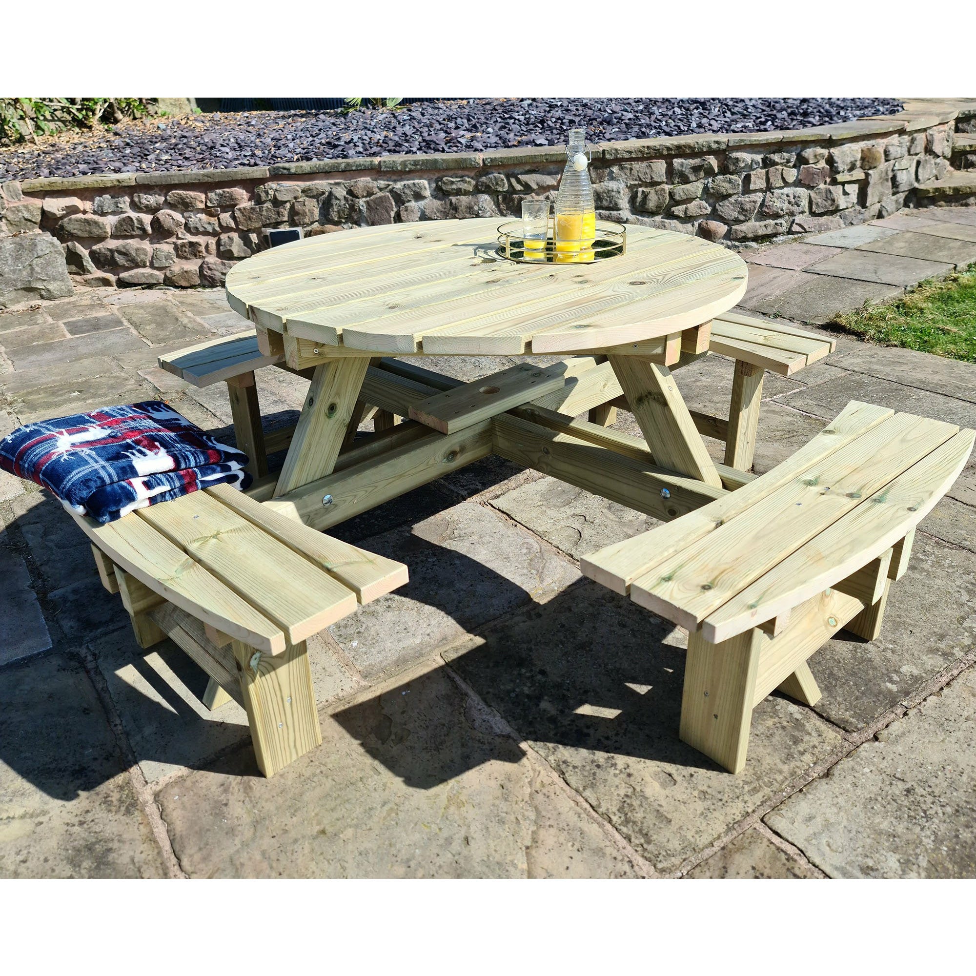 Churnet Valley Westwood Round 8 Seat Picnic Table PT105 7435353658968