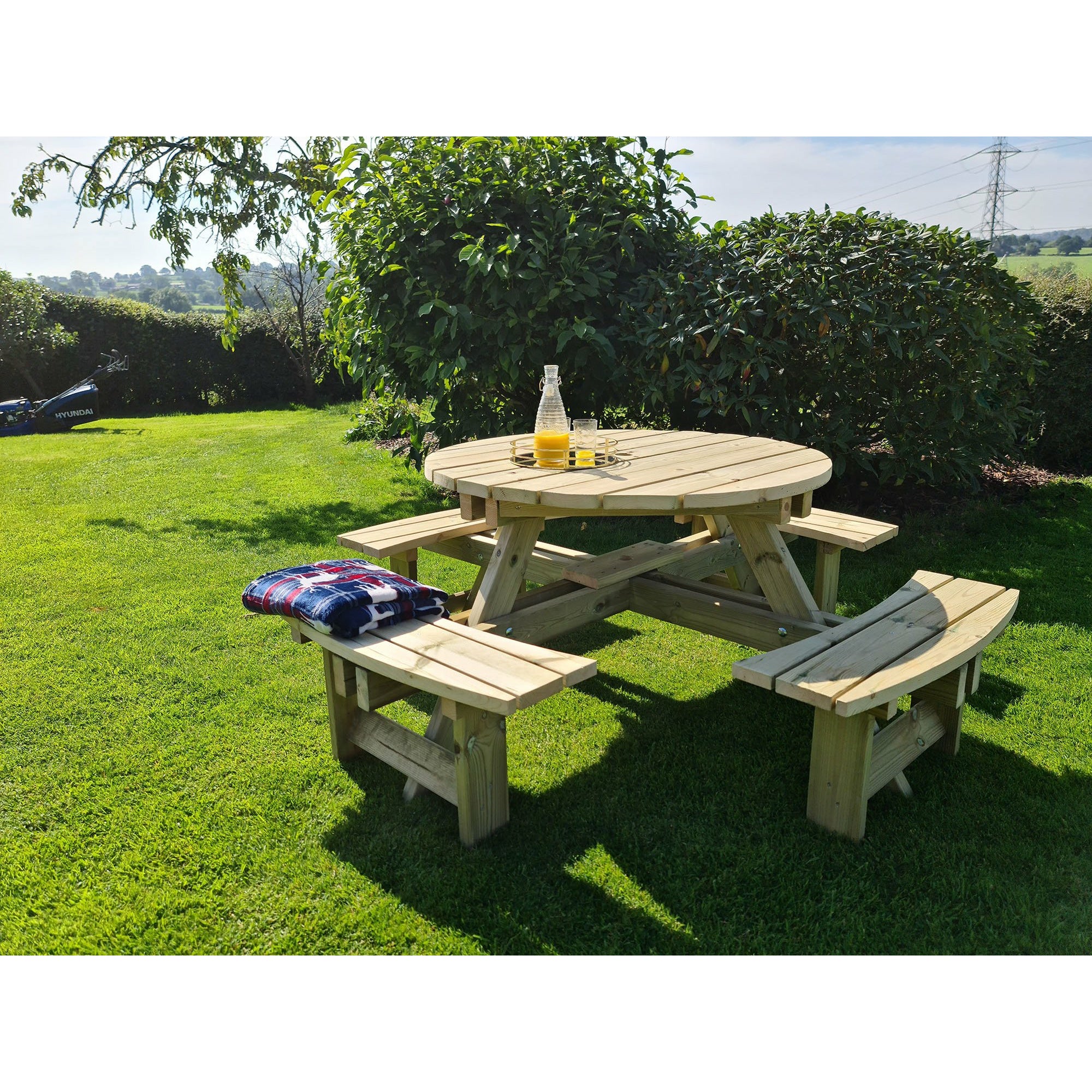 Churnet Valley Westwood Round 8 Seat Picnic Table PT105 7435353658968