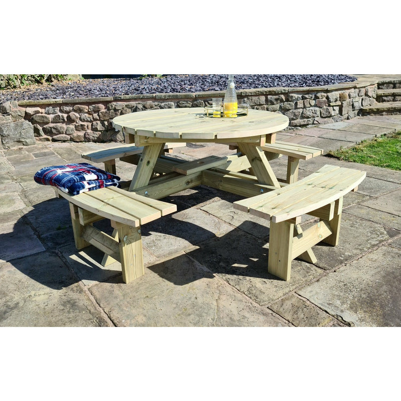 Churnet Valley Westwood Round 8 Seat Picnic Table PT105 7435353658968