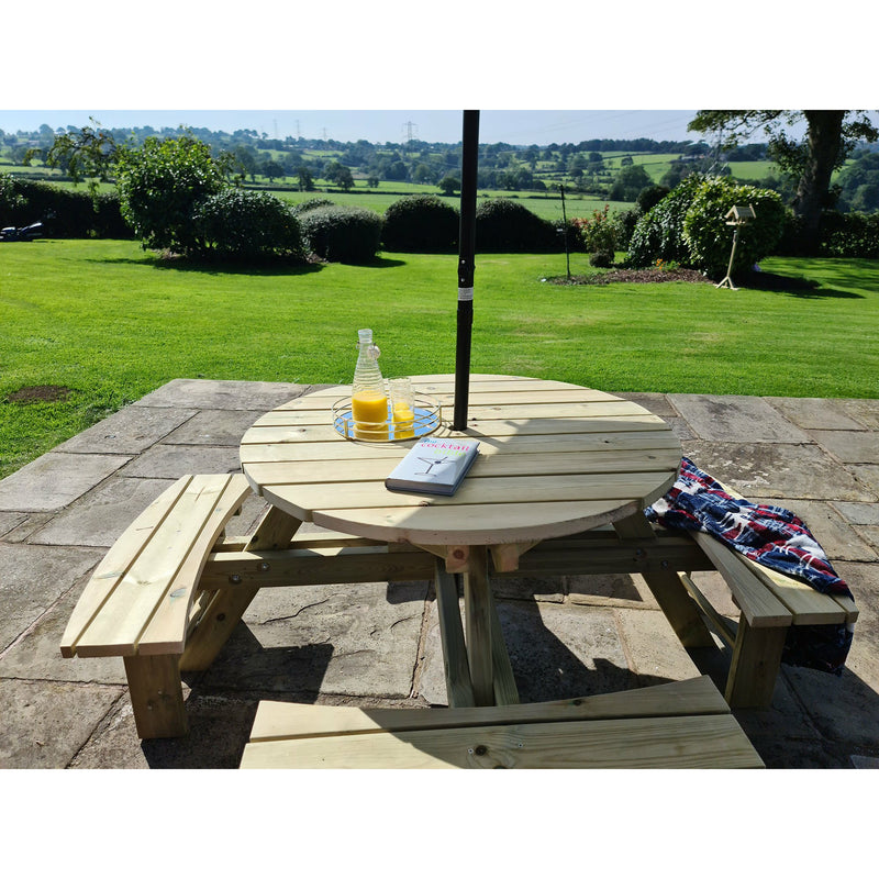 Churnet Valley Westwood Round 8 Seat Picnic Table PT105 7435353658968