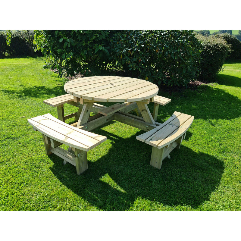 Churnet Valley Westwood Round 8 Seat Picnic Table PT105 7435353658968