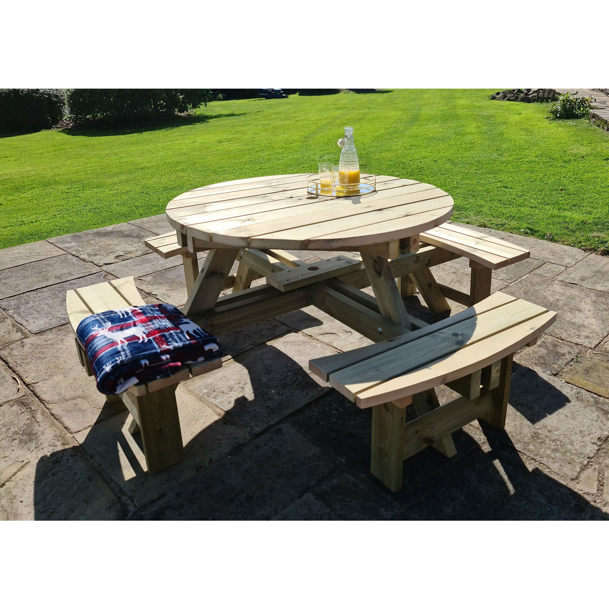 Churnet Valley Westwood Round 8 Seat Picnic Table PT105 7435353658968