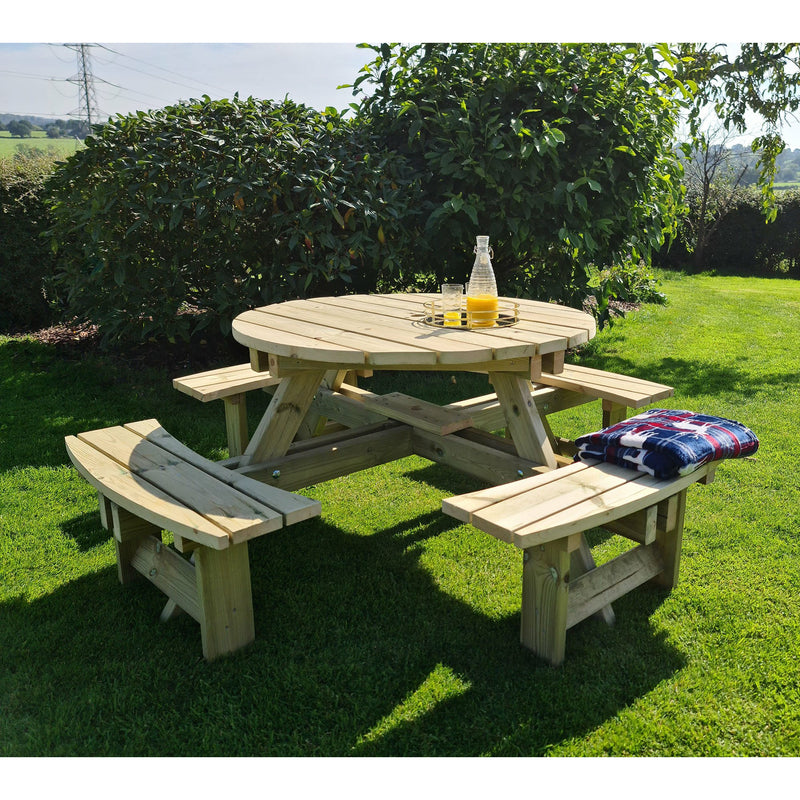 Churnet Valley Westwood Round 8 Seat Picnic Table PT105 7435353658968