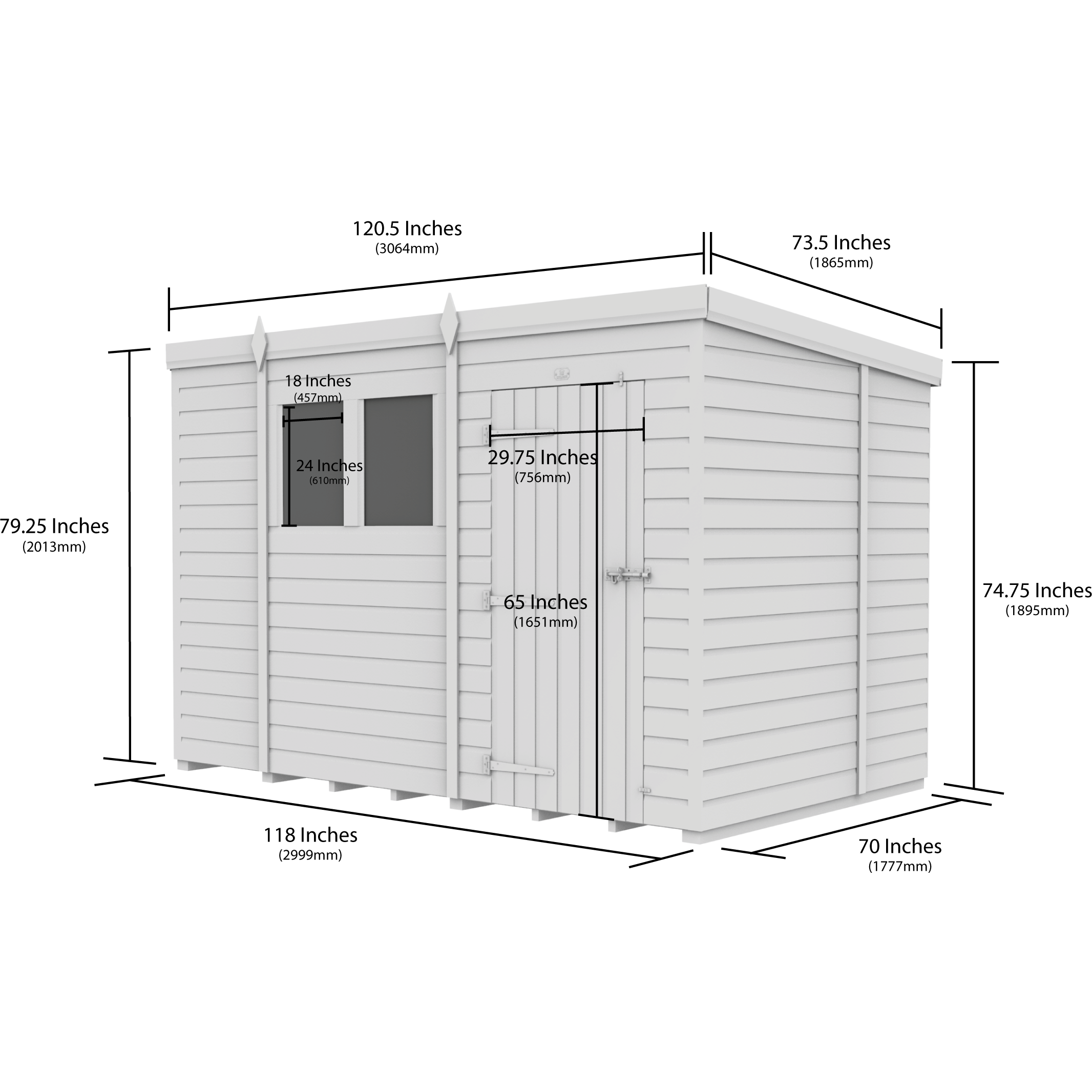 Total Sheds (10x6) Pressure Treated Pent Security Shed