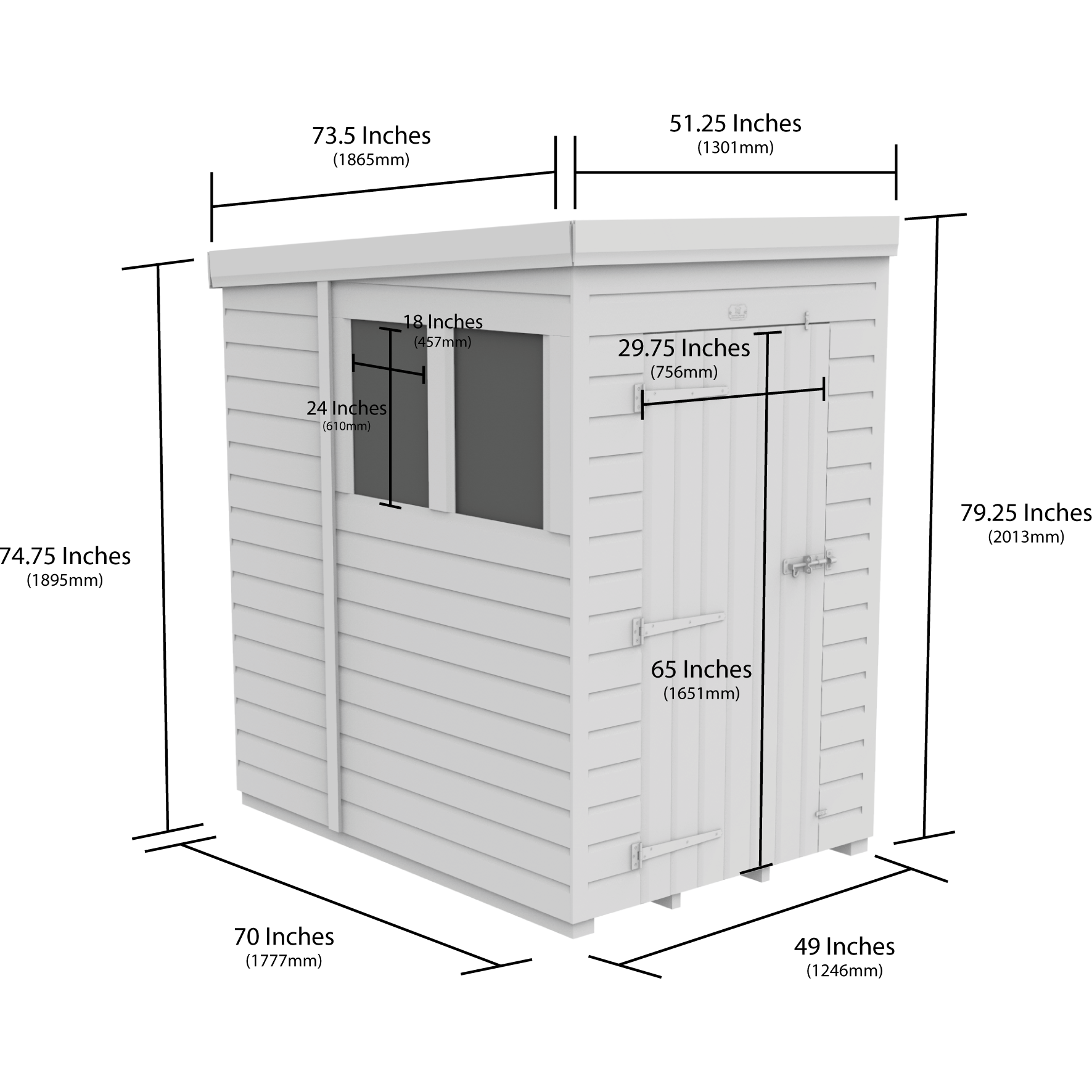 Total Sheds (4x6) Pressure Treated Pent Shed