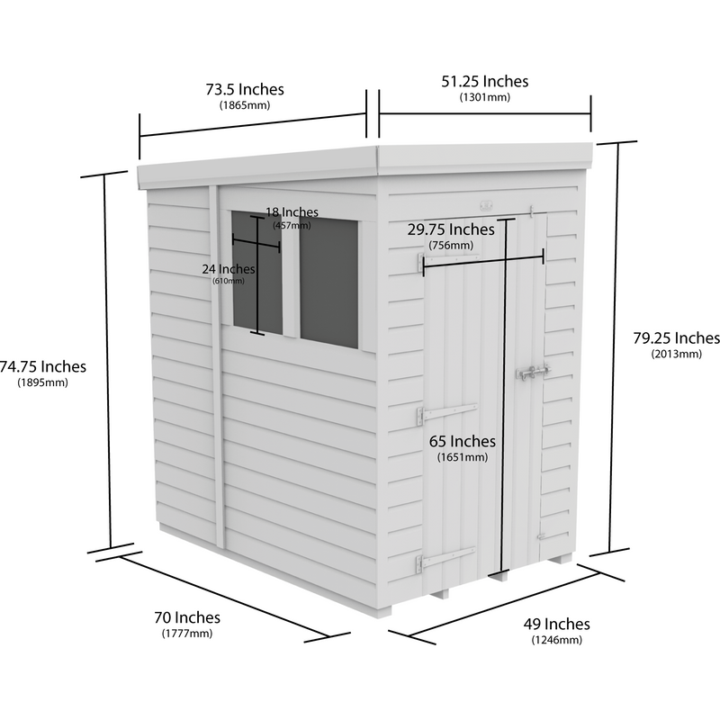 Total Sheds (4x6) Pressure Treated Pent Security Shed