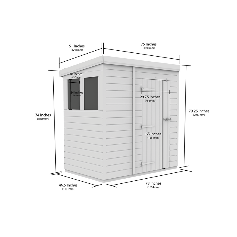 Total Sheds (6x4) Pressure Treated Pent Security Shed