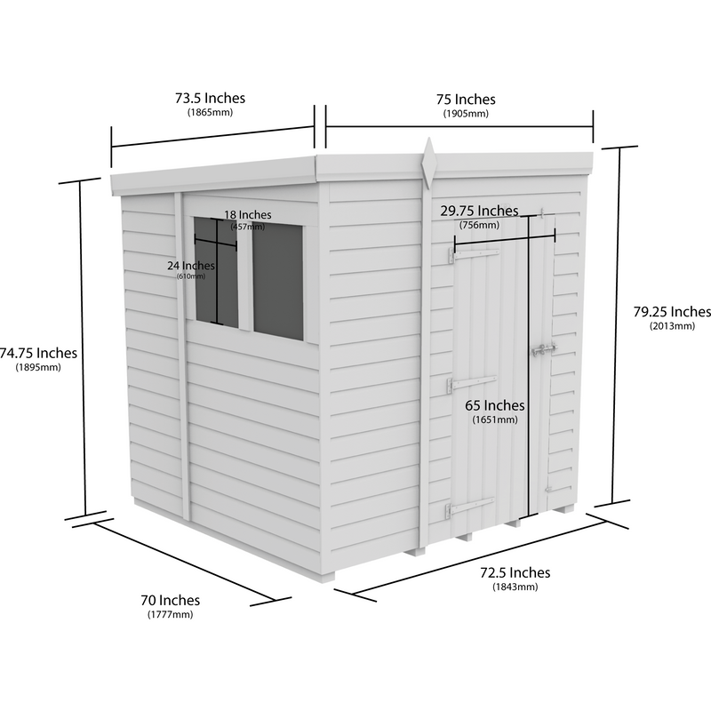 Total Sheds (6x6) Pressure Treated Pent Security Shed