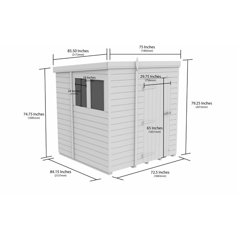 Total Sheds (6x7) Pressure Treated Pent Shed