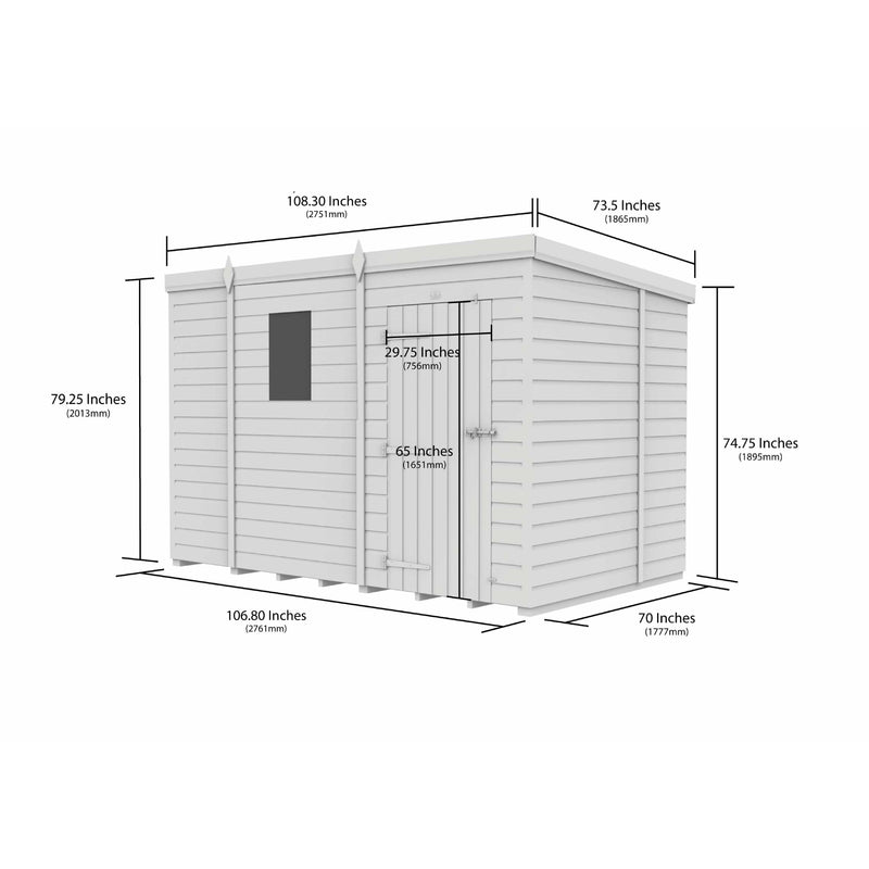 Total Sheds (9x6) Pressure Treated Pent Shed