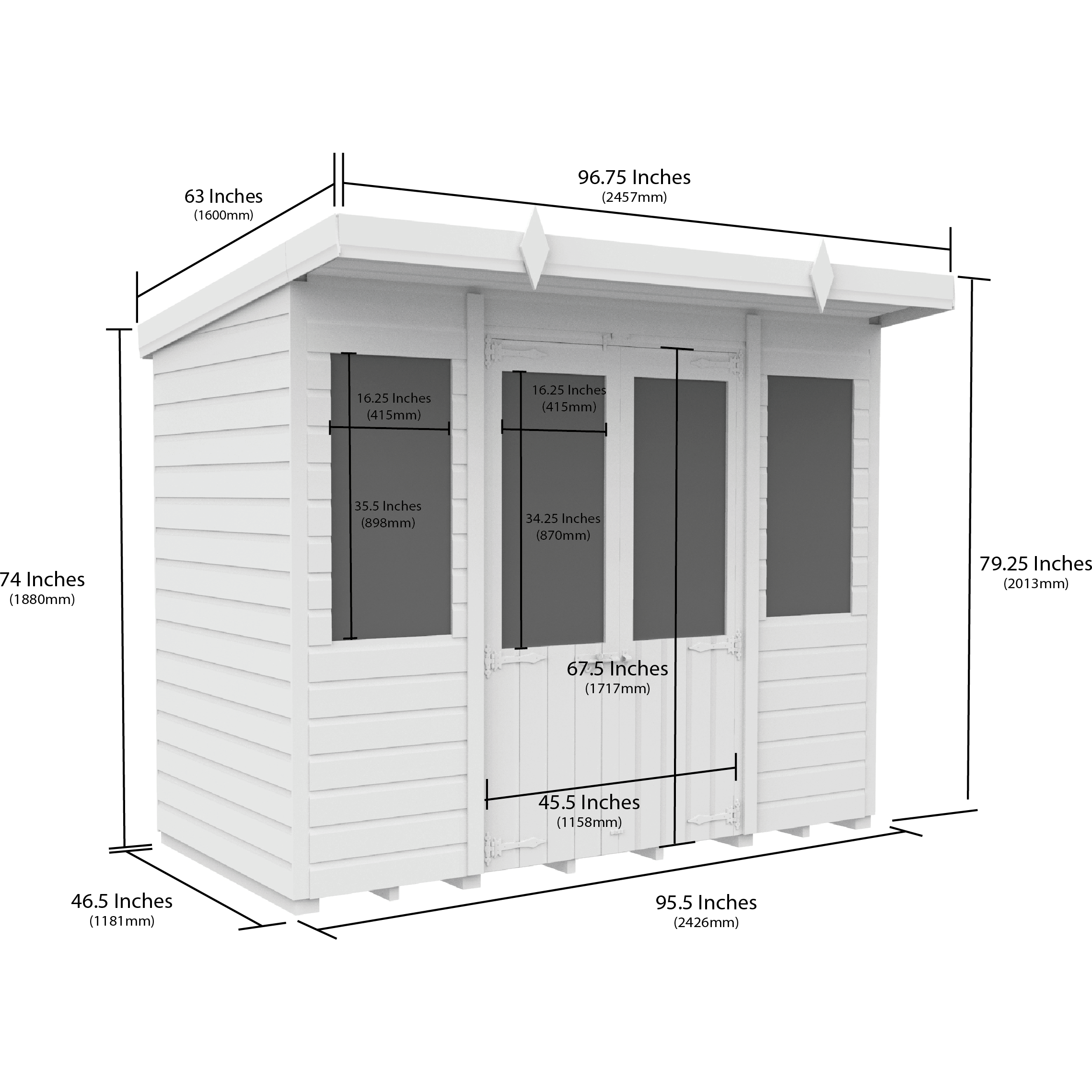 Total Sheds (8x4) Pressure Treated Pent Summerhouse