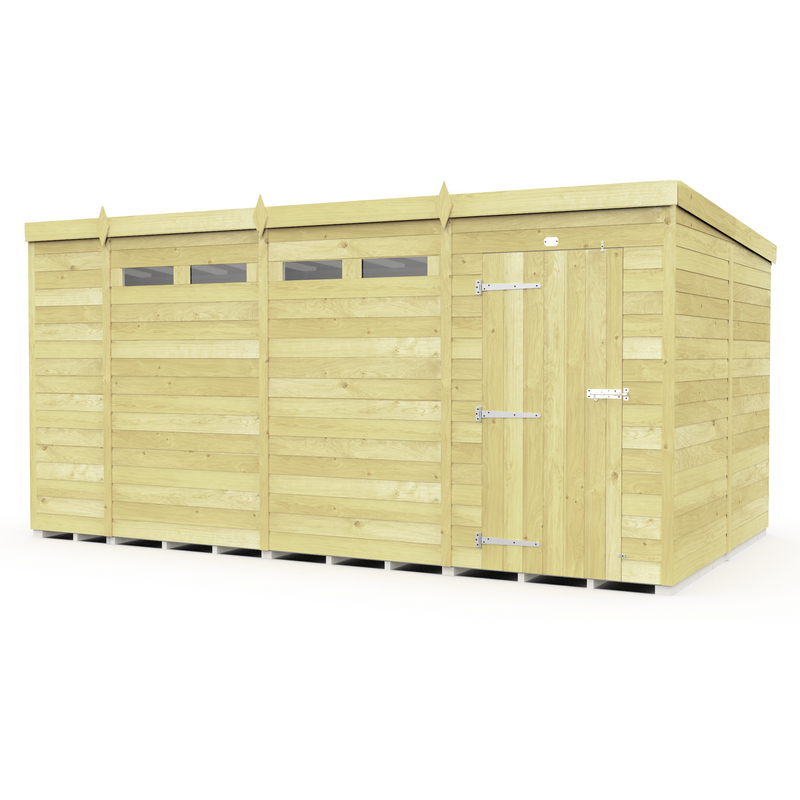 Total Sheds (14x8) Pressure Treated Pent Security Shed