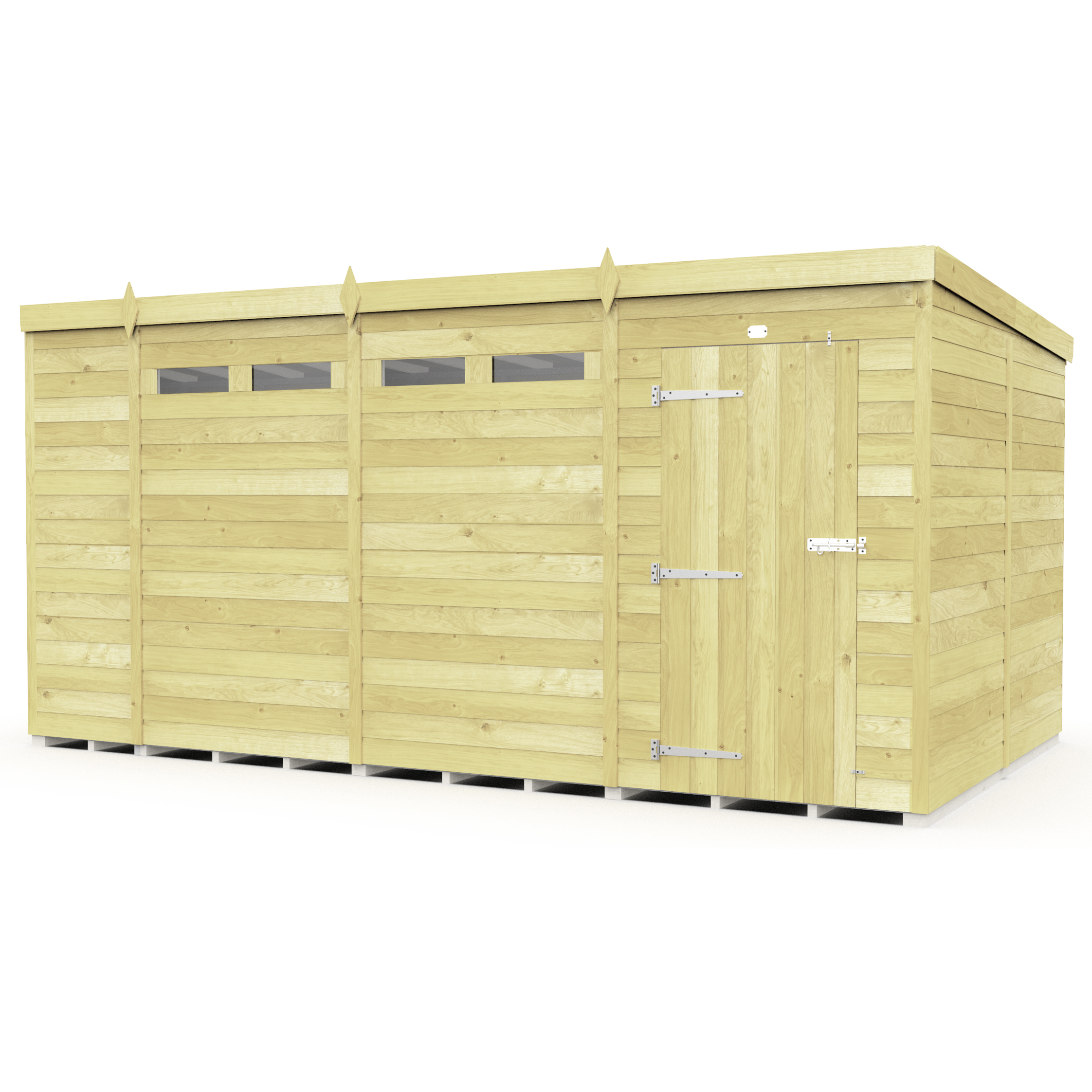 Total Sheds (15x8) Pressure Treated Pent Security Shed