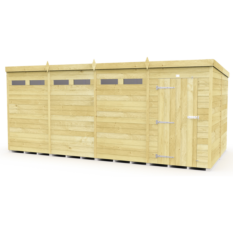 Total Sheds (16x8) Pressure Treated Pent Security Shed