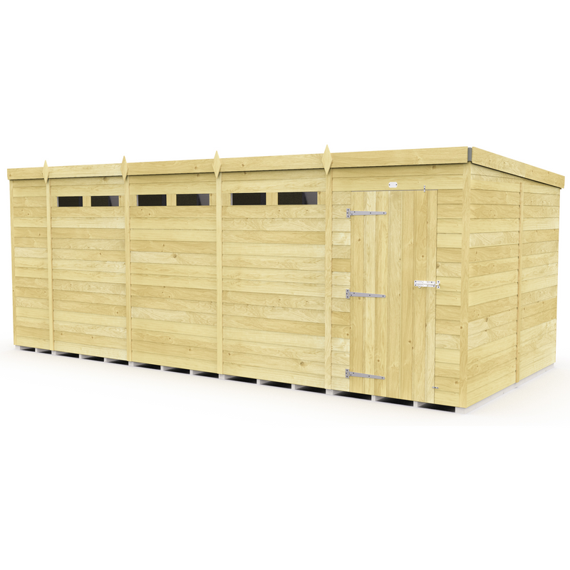 Total Sheds (19x8) Pressure Treated Pent Security Shed