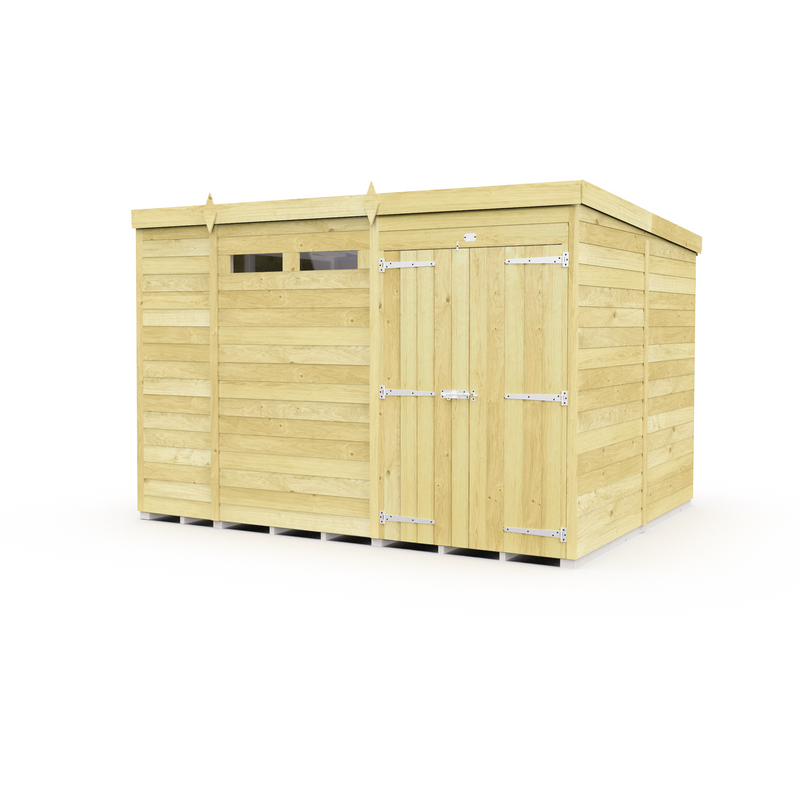 Total Sheds (10x8) Pressure Treated Pent Security Shed