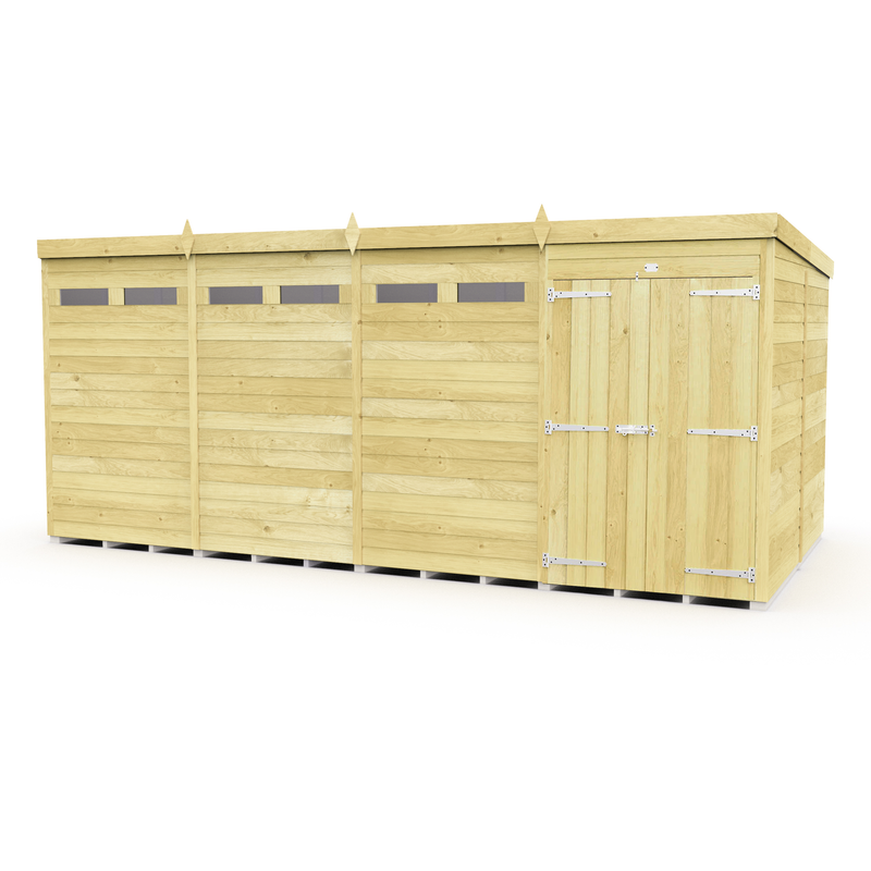 Total Sheds (16x8) Pressure Treated Pent Security Shed