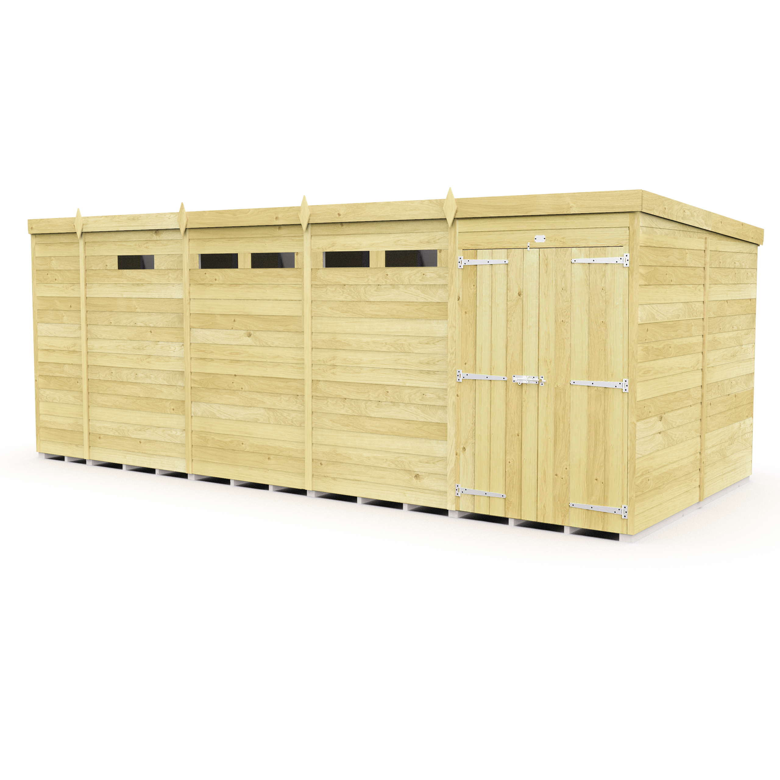 Total Sheds (17x8) Pressure Treated Pent Security Shed