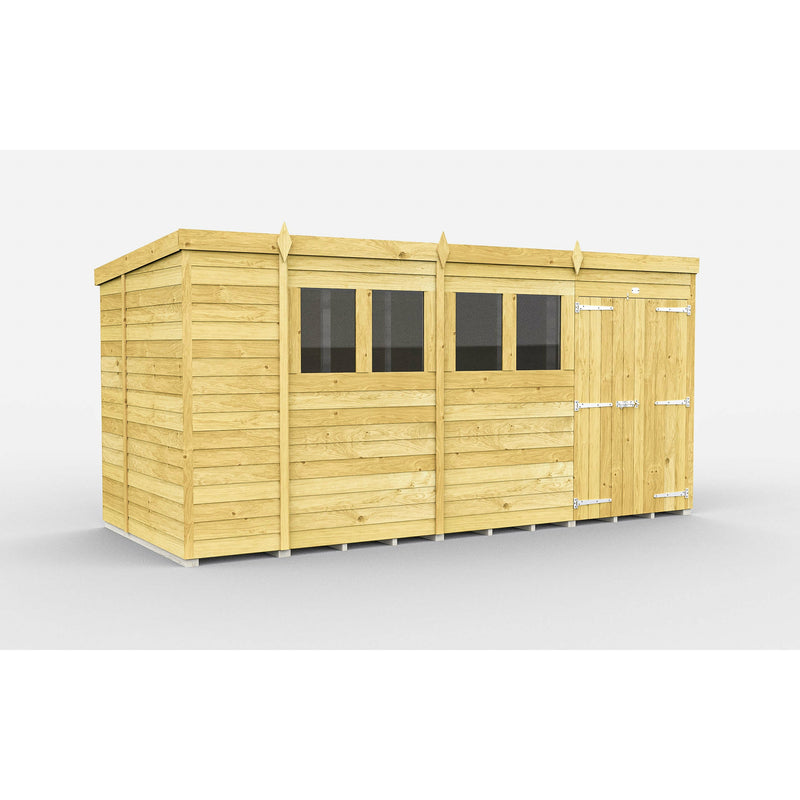 Total Sheds (14x6) Pressure Treated Pent Shed