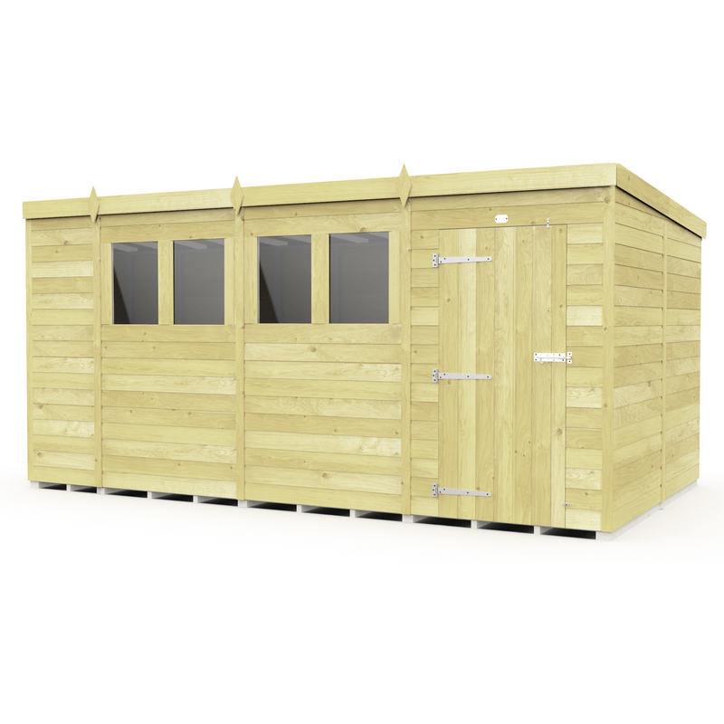 Total Sheds (14x8) Pressure Treated Pent Shed