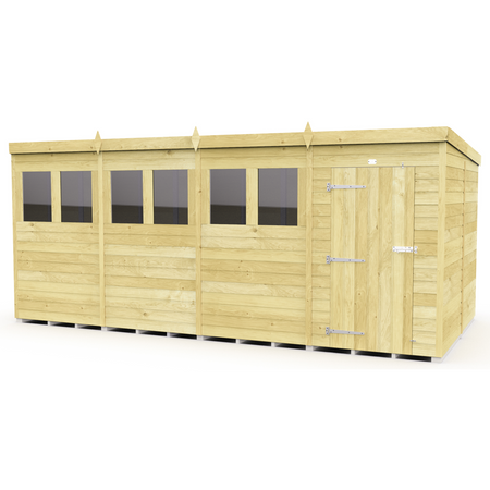 Total Sheds (16x8) Pressure Treated Pent Shed