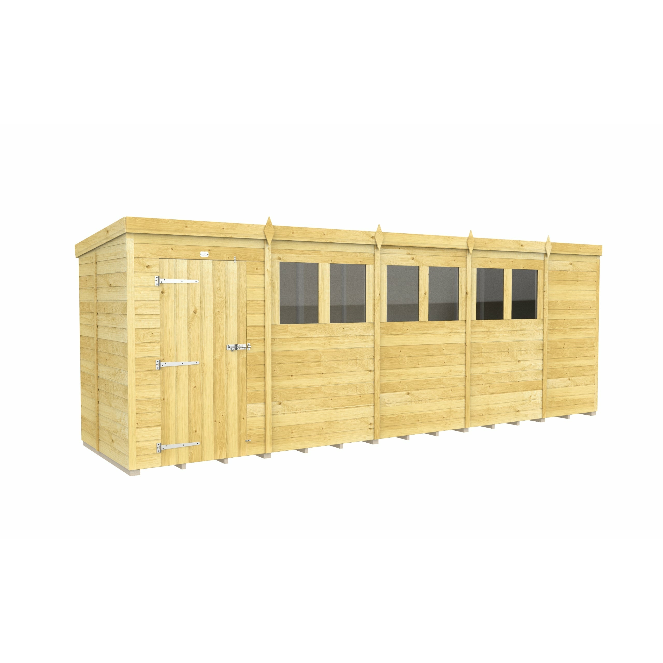 Total Sheds (19x5) Pressure Treated Pent Shed