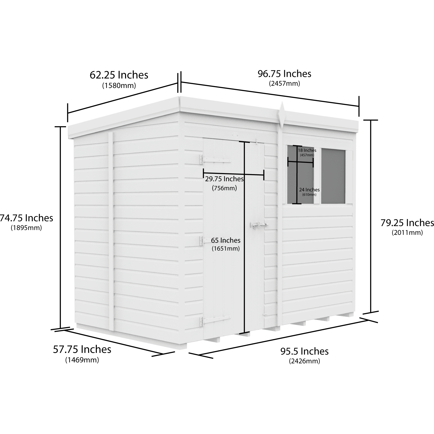 Total Sheds (8x5) Pressure Treated Pent Security Shed