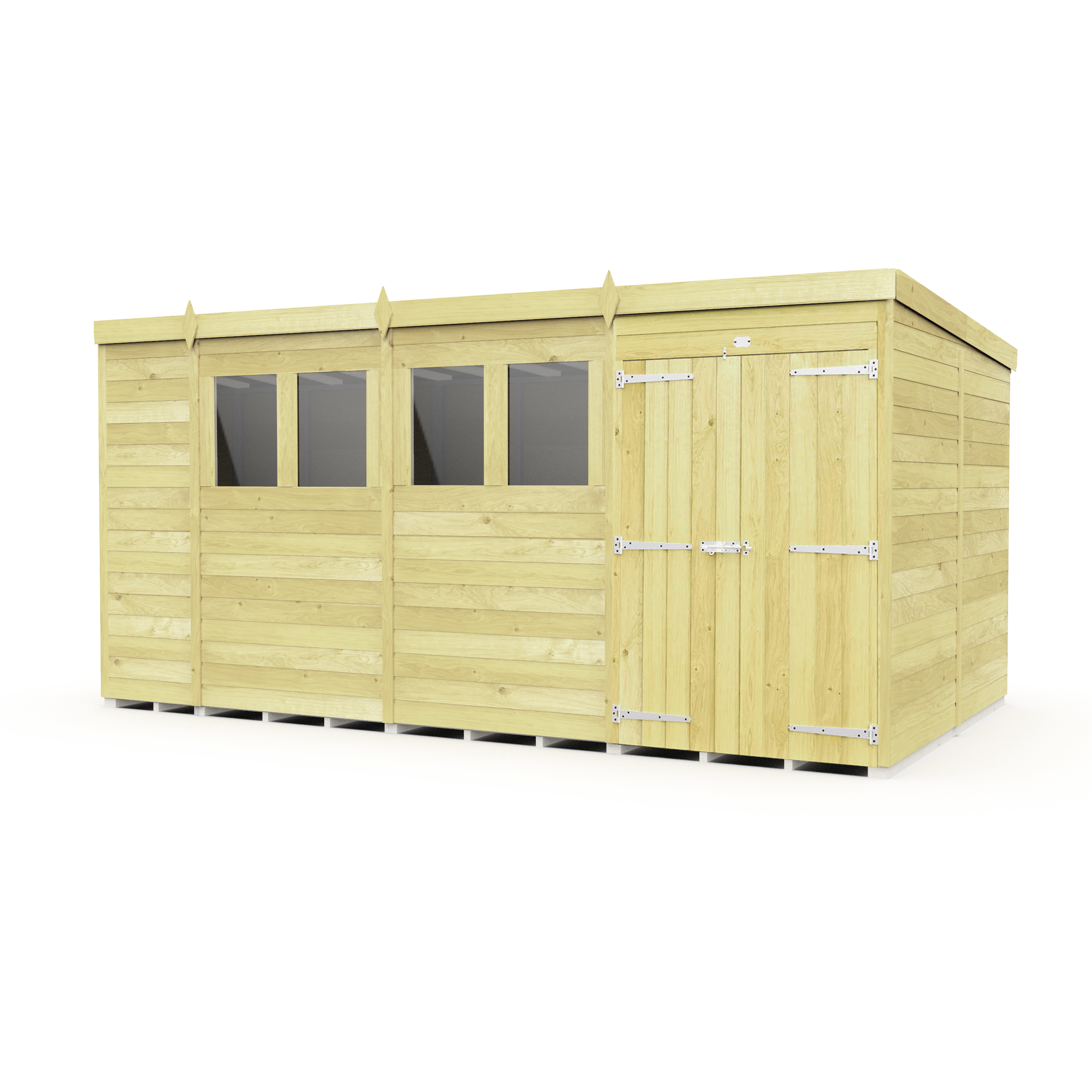 Total Sheds (14x8) Pressure Treated Pent Shed