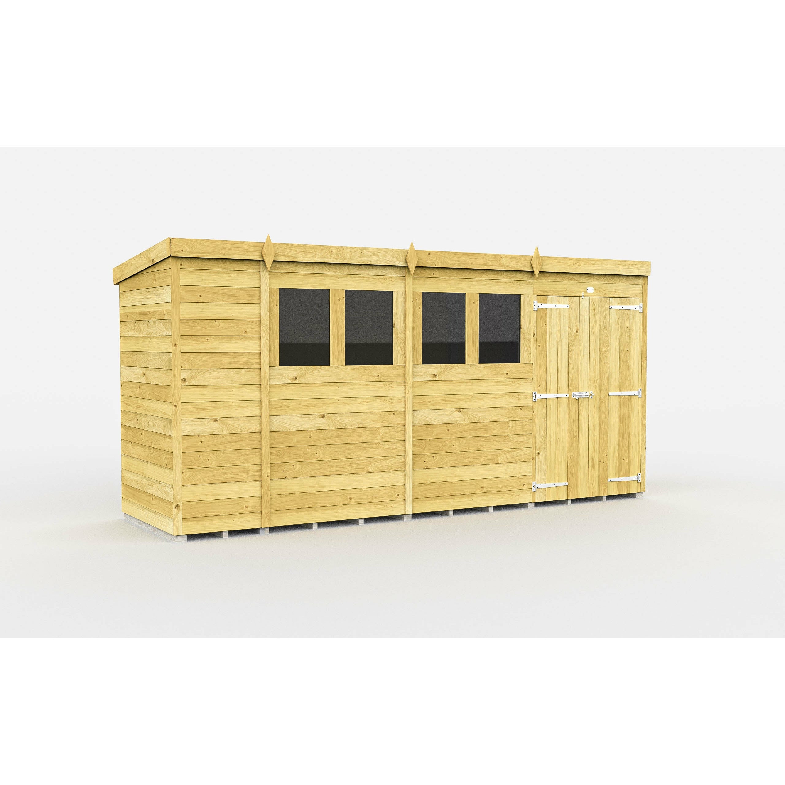 Total Sheds (14x4) Pressure Treated Pent Shed