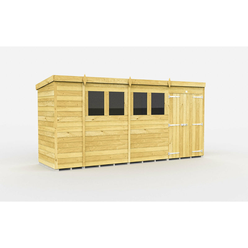 Total Sheds (15x4) Pressure Treated Pent Shed