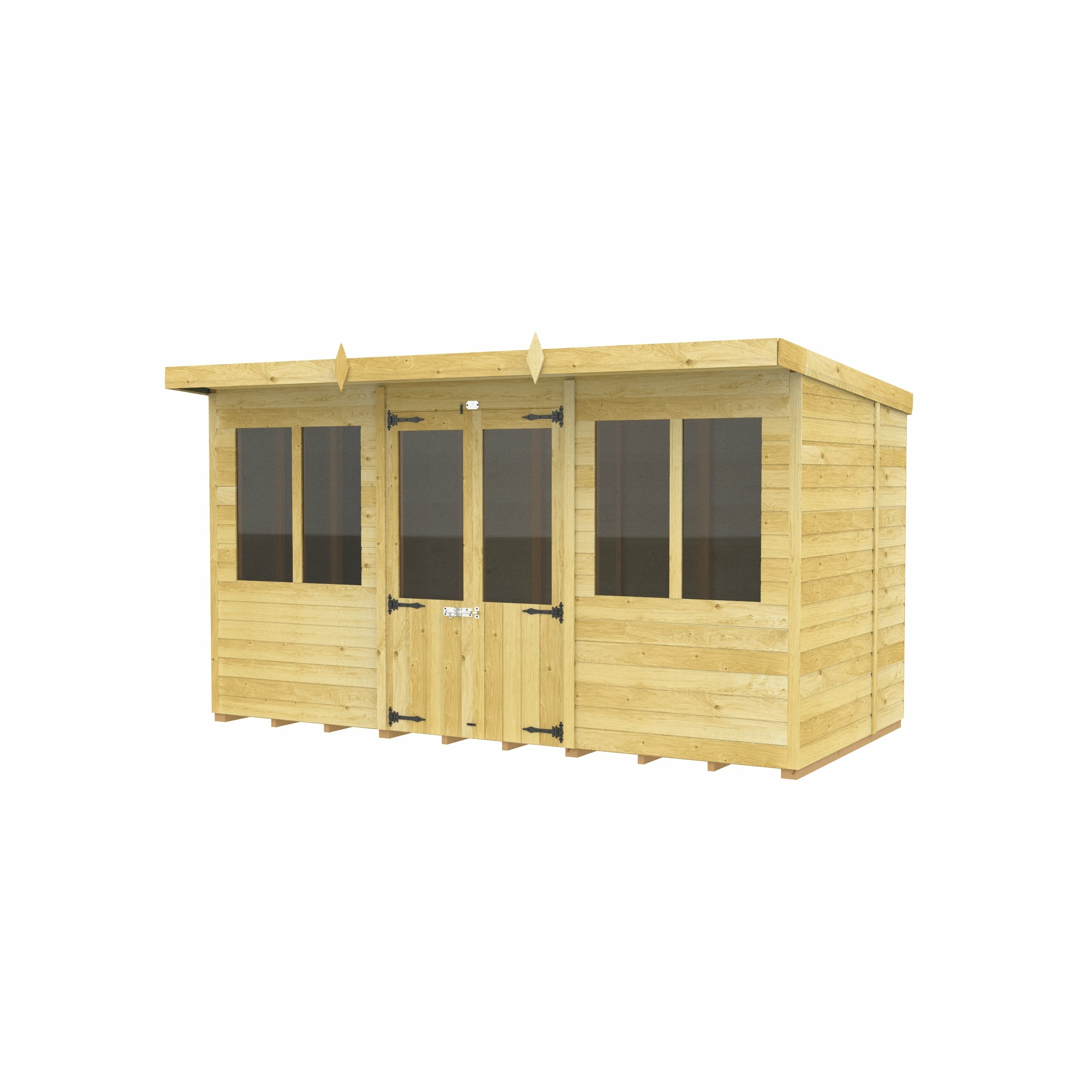 Total Sheds (12x5) Pressure Treated Pent Summerhouse