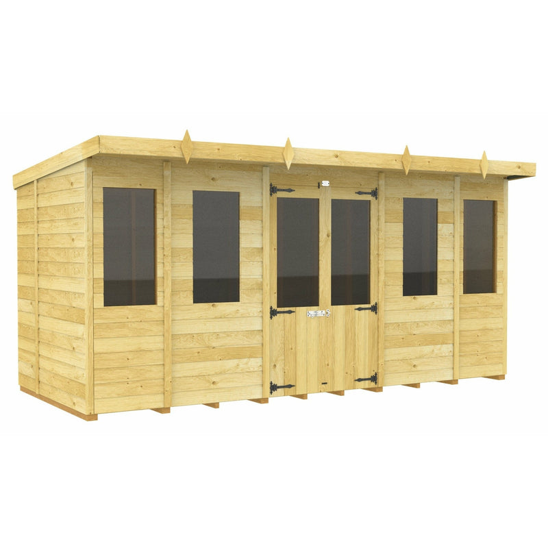 Total Sheds (14x5) Pressure Treated Pent Summerhouse